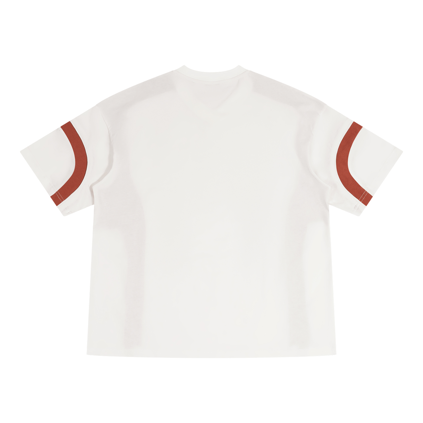 Color Block V-Neck T-Shirt White/Crimson
