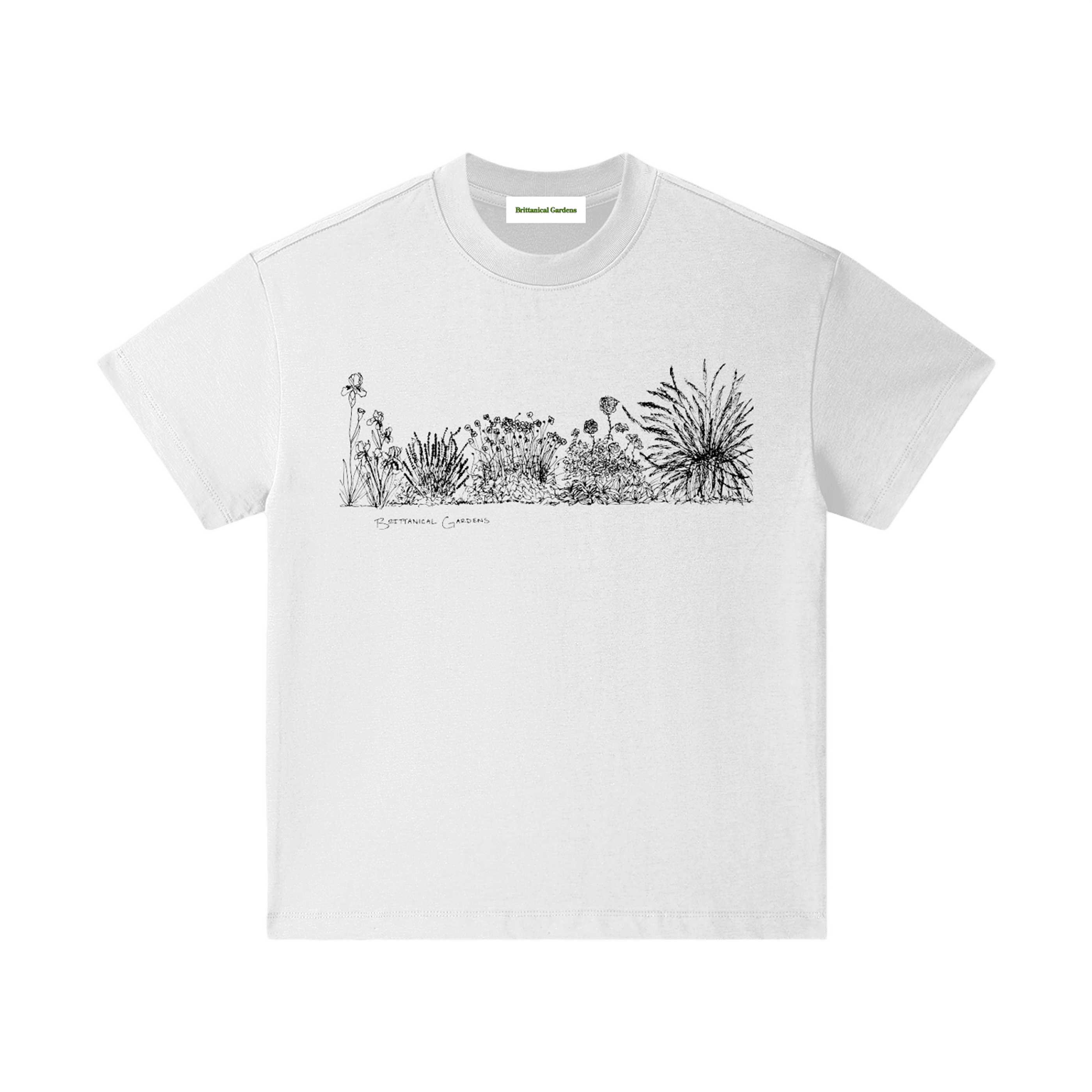 Kids Garden Scene Pure Cotton Tee White