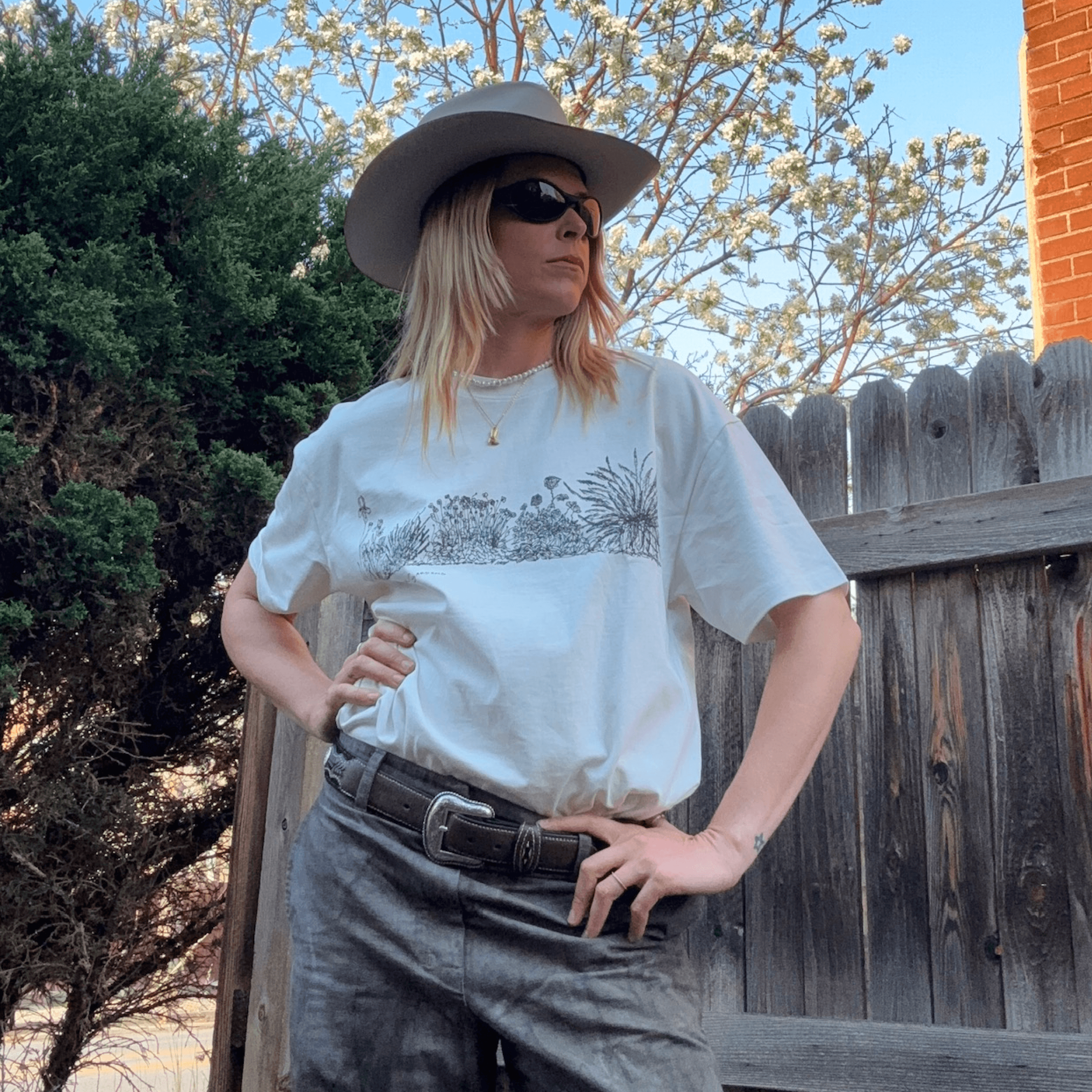 Garden Scene Tee White