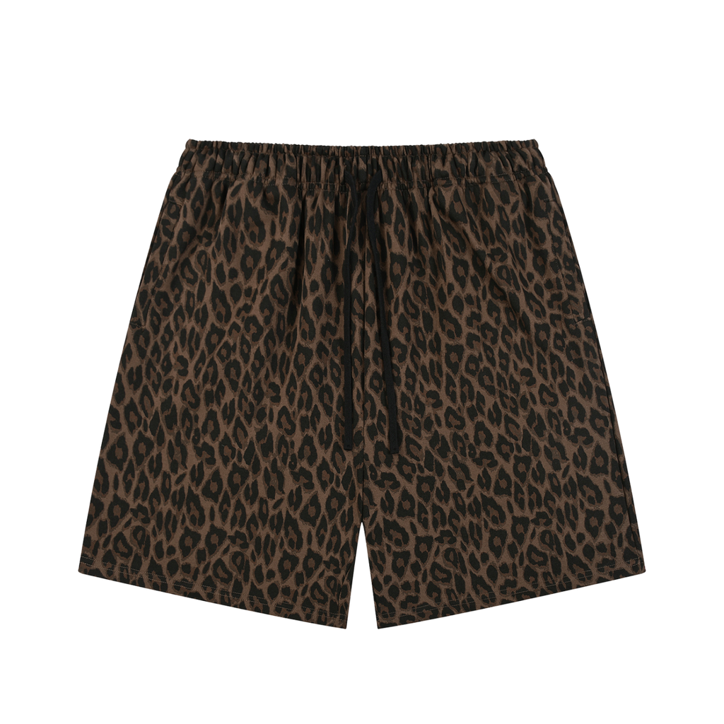 Heavyweight Cotton Leopard Drawstring Shorts
