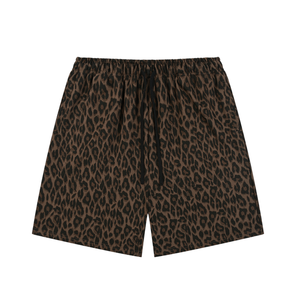 Heavyweight Cotton Leopard Drawstring Shorts