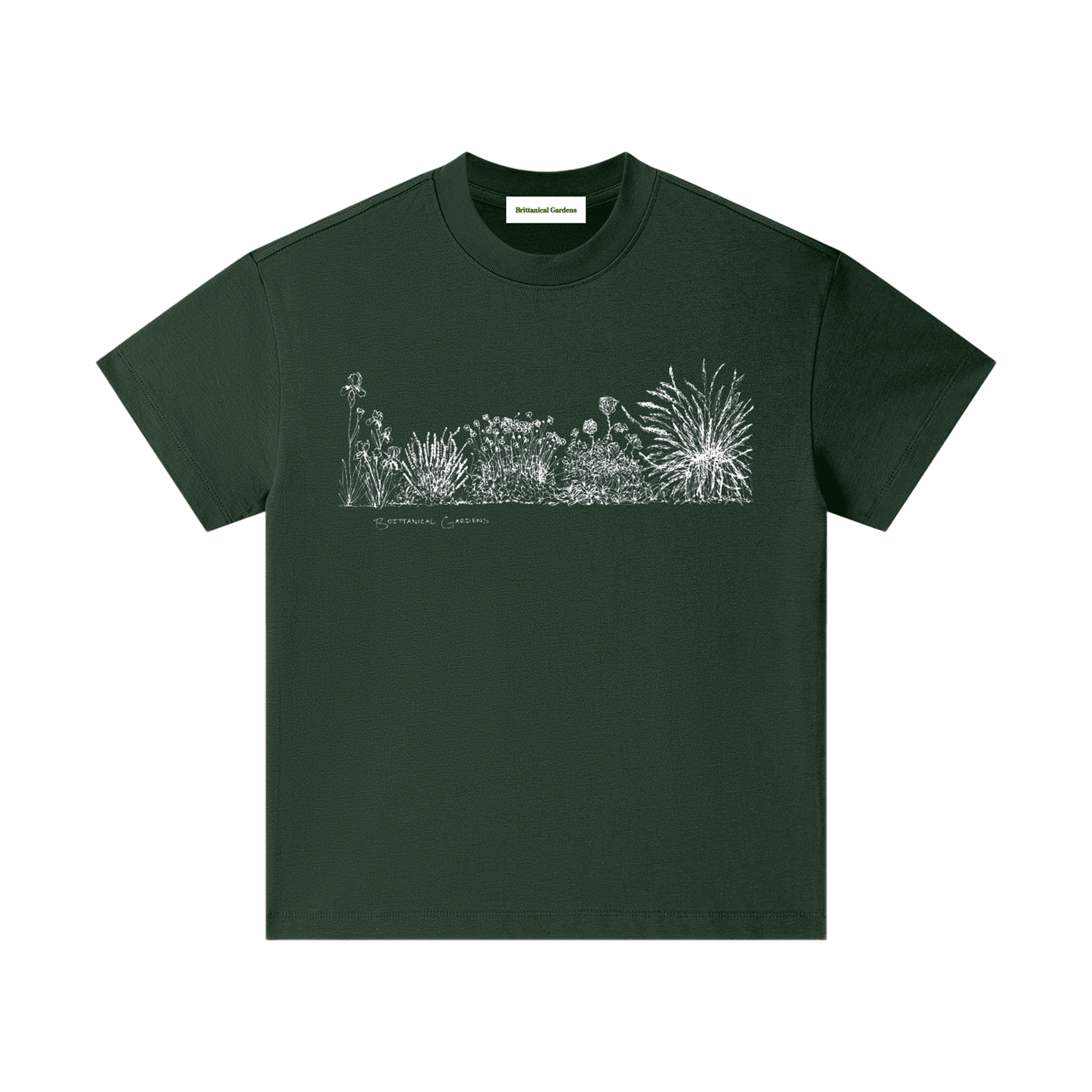 Kids Garden Scene Pure Cotton Tee Evergreen