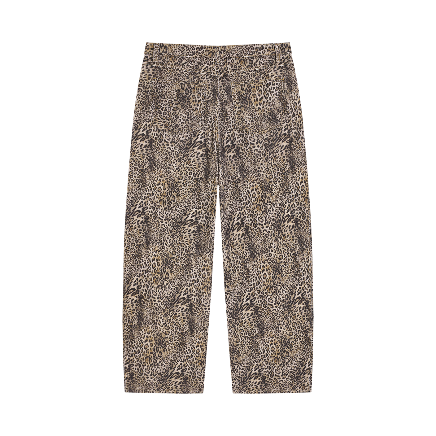 Vintage Wash Leopard Wide Leg Jeans