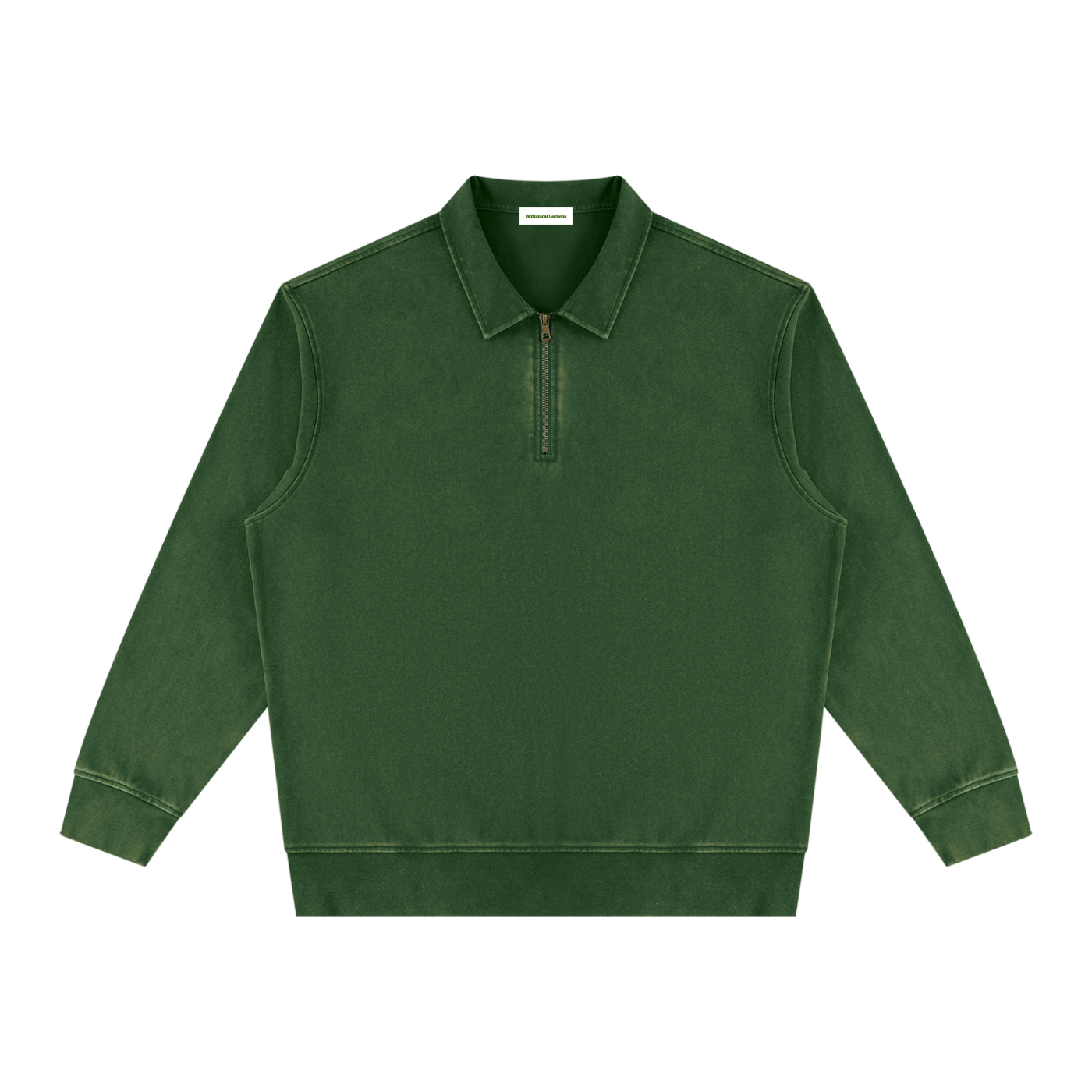 Vintage Wash Quarter-Zip Sweatshirt Faded Forest Green